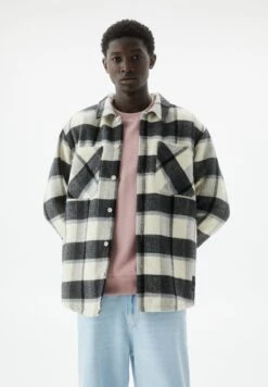 PULL & BEAR Long Sleeve Checked- Camicia - Black
