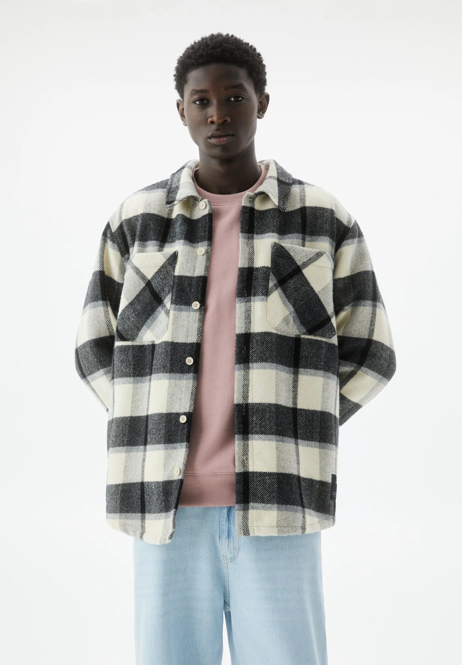 PULL & BEAR Long Sleeve Checked- Camicia - Black 1 PULL & BEAR Long Sleeve Checked- Camicia - Black