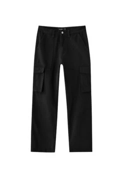 PULL & BEAR Wide-Leg With Label DetailPantaloni CargoBlack Uomo Pantaloni PUC22E0F8-Q11 -Pull & Bear a182f9ffd4fa4b1da383aa991ba1a407
