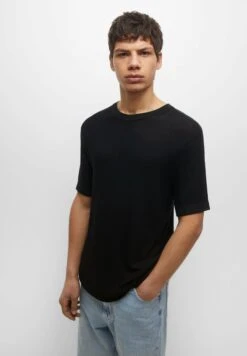 PULL & BEAR Short Sleeve- Maglione - Black