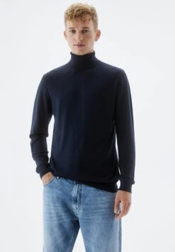 PULL & BEAR Turtleneck - Maglione - Dark Blue