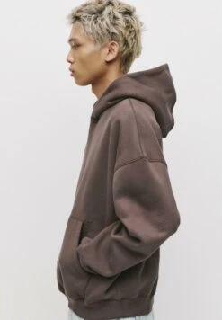 PULL & BEAR BOXY FIT - Felpa Con Cappuccio - Dark Brown -Pull & Bear a7fa258090e746a89c1c5eddc75b1381