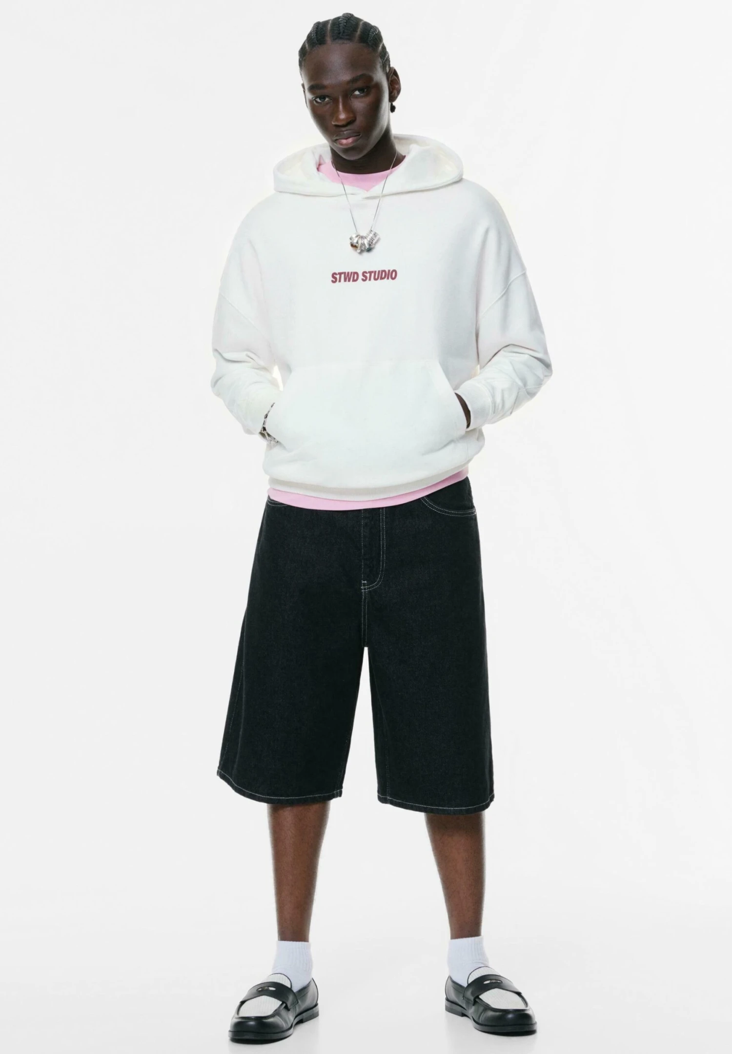 PULL & BEAR STWD STUDIO - Felpa Con Cappuccio - White 2 PULL & BEAR STWD STUDIO - Felpa Con Cappuccio - White - immagine 2