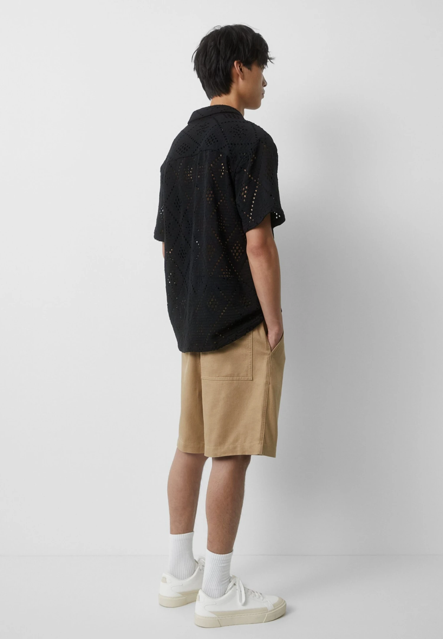 PULL & BEAR With Drawstring-Bermuda- Shorts - Ochre 3 PULL & BEAR With Drawstring-Bermuda- Shorts - Ochre - immagine 3