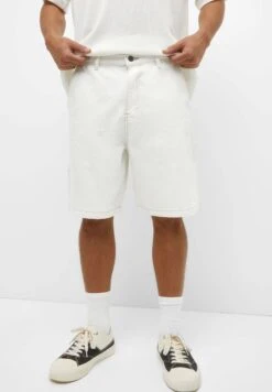 PULL & BEAR Carpenter Bermuda Shorts Di JeansWhite Uomo Jeans PUC22F0C1-A11