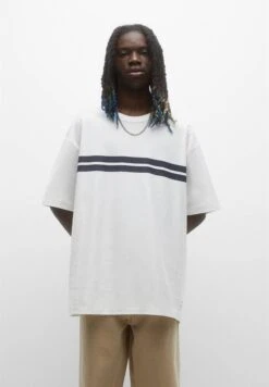 PULL & BEAR Striped PanelT-Shirt Con StampaDark Blue Uomo T-shirt E Polo PUC22O1LB-K11