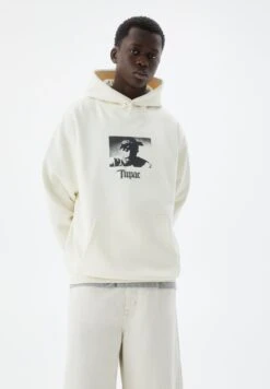 PULL & BEAR Tupac Felpa Con CappuccioWhite Uomo Maglieria E Felpe PUC22S0QV-A11