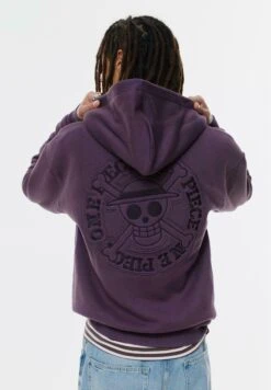 PULL & BEAR ONE PIECE - HOODIE - Felpa Con Zip - Bordeaux