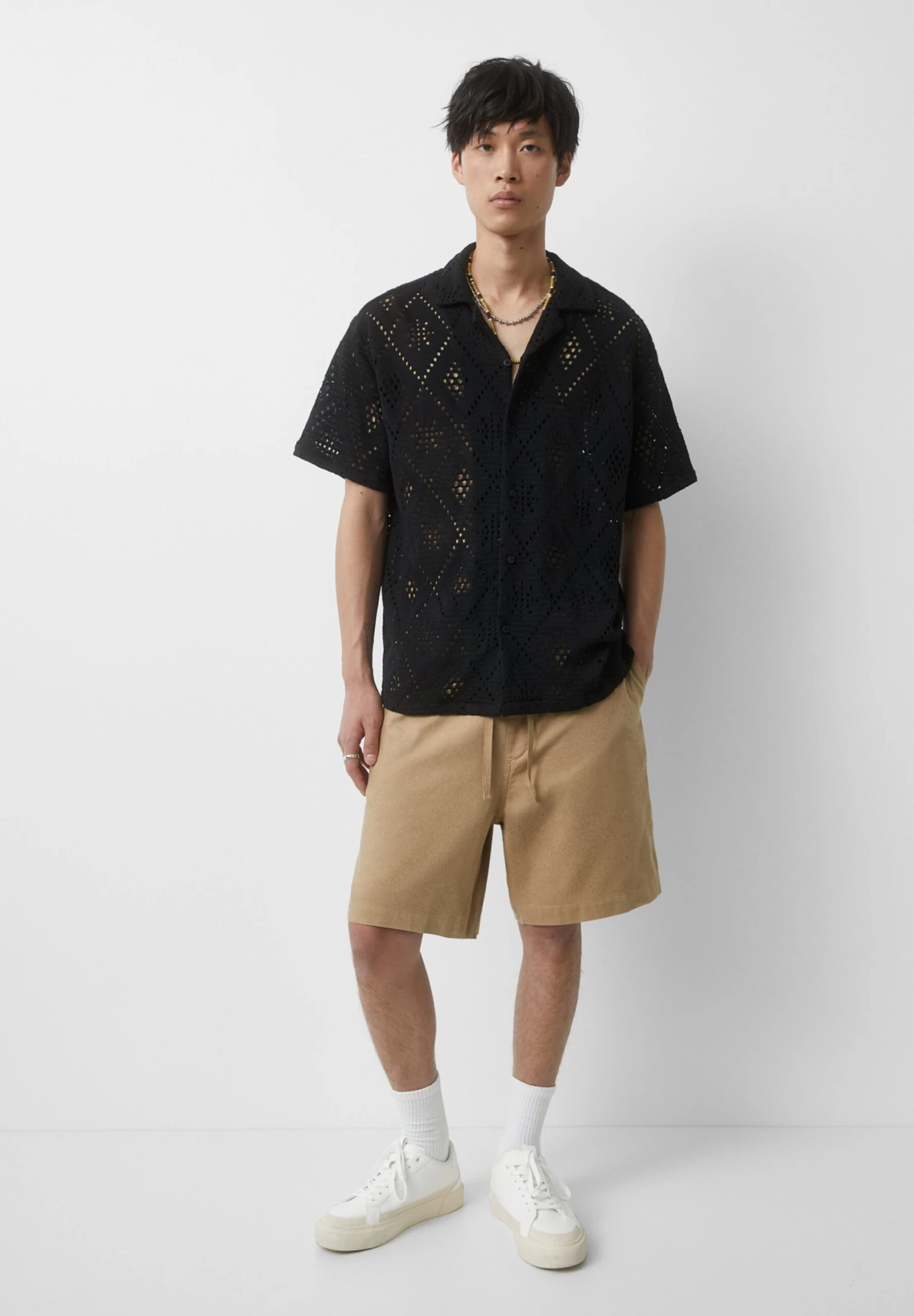 PULL & BEAR With Drawstring-Bermuda- Shorts - Ochre 2 PULL & BEAR With Drawstring-Bermuda- Shorts - Ochre - immagine 2