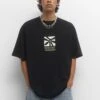 PULL & BEAR Short Sleeve With PrintT-Shirt Con StampaBlack Uomo T-shirt E Polo PUC22O1Q5-Q11