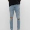 PULL & BEAR Ripped - Jeans Slim Fit - Light Blue