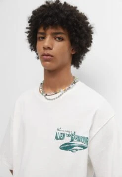 PULL & BEAR Short SleeveT-Shirt Con StampaWhite Uomo T-shirt E Polo PUC22O1PV-A11 -Pull & Bear b089257d6a4b4e828b1c2fb6f752d582