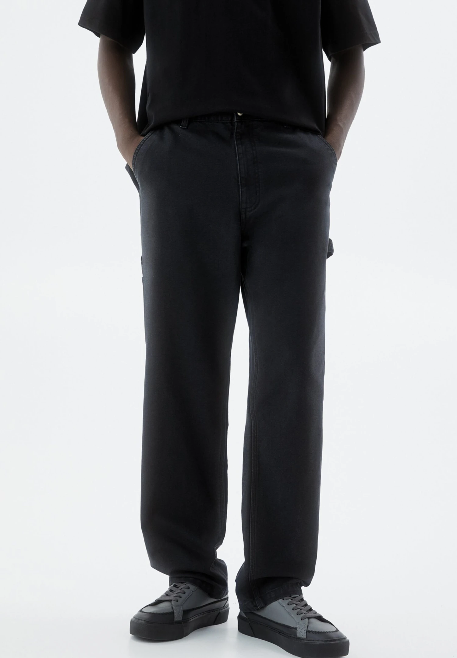 PULL & BEAR Faded Carpenter - Pantaloni - Black 1 PULL & BEAR Faded Carpenter - Pantaloni - Black