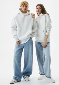 PULL & BEAR Basic ColouredFelpa Con CappuccioLight Grey Uomo Maglieria E Felpe PUC21009J-C12