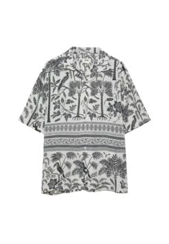 PULL & BEAR Short Sleeve - Print - Camicia - White -Pull & Bear b31493ae04ee4abc8c05b77ce2d99048