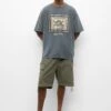 PULL & BEAR Short Sleeve T-Shirt Con StampaDark Grey Uomo T-shirt E Polo PUC22O1OI-C11