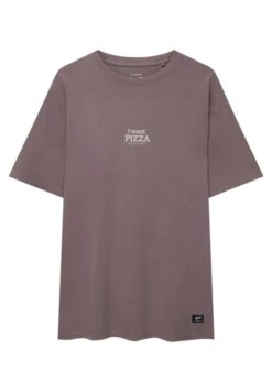 PULL & BEAR With Short Sleeves And Slogan PrintT-Shirt Con StampaLilac Uomo T-shirt E Polo PUC22O1NQ-I11 -Pull & Bear b70233ce9d3042fc93cb821a3880e932