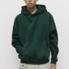 PULL & BEAR BOXY FIT - Felpa Con Cappuccio - Dark Green