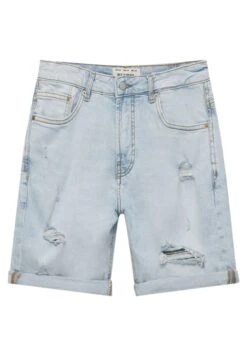 PULL & BEAR Ripped - Shorts Di Jeans - Blue Denim -Pull & Bear bd34a96191a0424bbd78464dd3b11592