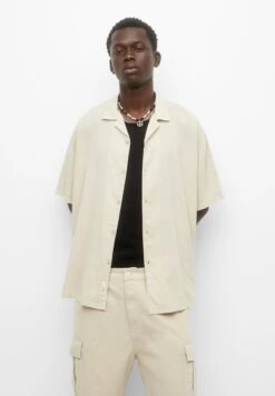 PULL & BEAR Basic Short SleeveCamiciaOchre Uomo Camicie PUC22D0JR-O11