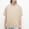 PULL & BEAR Oversize Short Sleeve - T-Shirt Basic - Sand