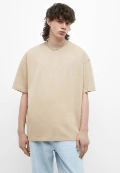 PULL & BEAR Oversize Short Sleeve - T-Shirt Basic - Sand