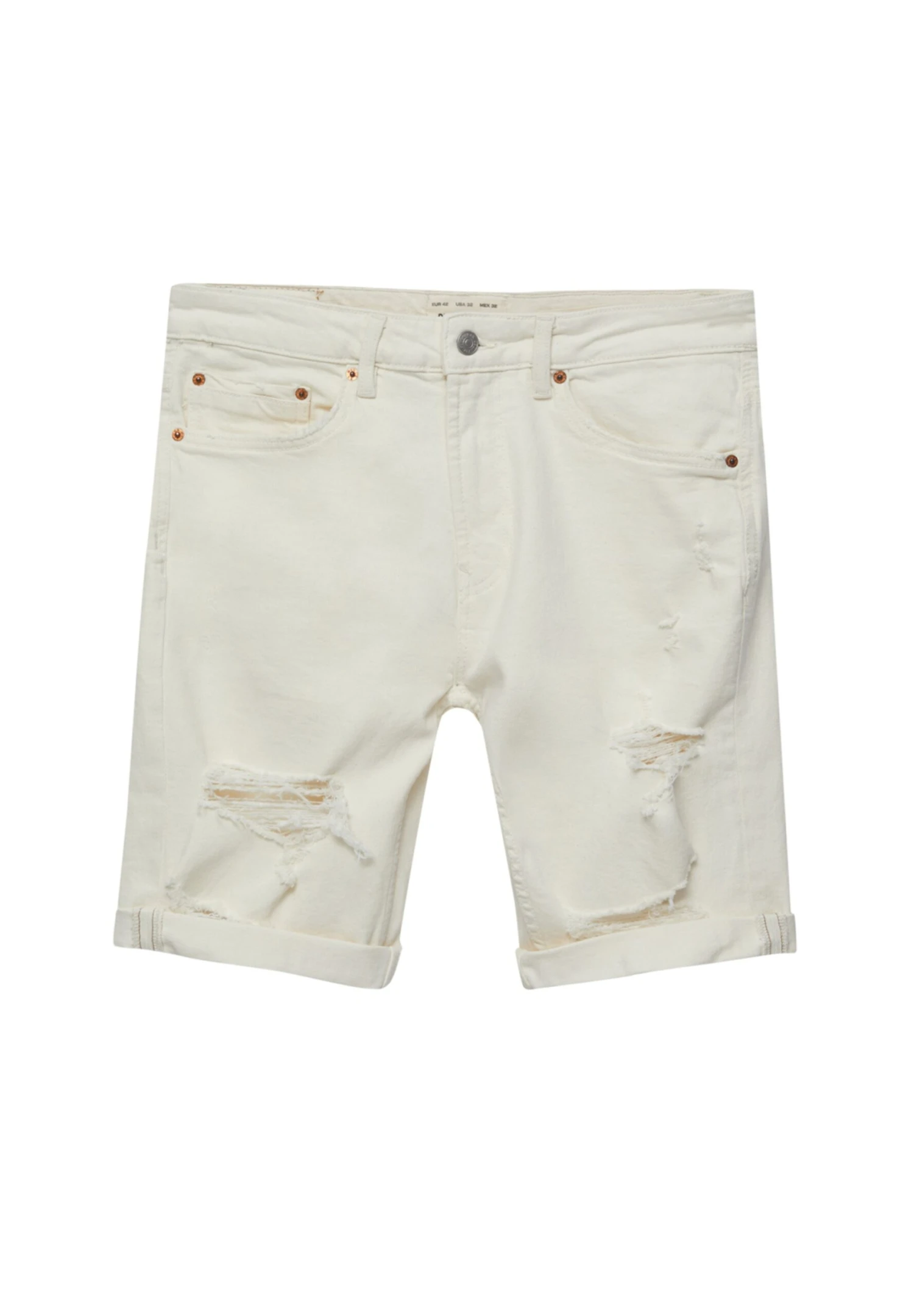 PULL & BEAR Frayed Bermuda - Shorts Di Jeans - Beige 5 PULL & BEAR Frayed Bermuda - Shorts Di Jeans - Beige - immagine 5