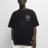 PULL & BEAR Short Sleeve Brooklyn Streets - T-Shirt Con Stampa - Black