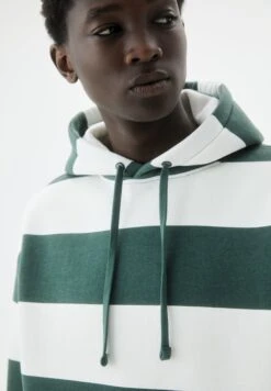 PULL & BEAR Striped - Felpa Con Cappuccio - Green -Pull & Bear c494db415fc743a39182bf0fd74b75ca