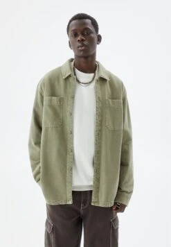 PULL & BEAR Long Sleeve- Camicia - Khaki