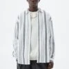 PULL & BEAR Striped Long Sleeve - Camicia - White
