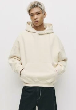 PULL & BEAR BOXY FIT - Felpa Con Cappuccio - White