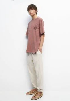 PULL & BEAR Short Sleeve With Floral And Slogan Print T-Shirt Con StampaPink Uomo T-shirt E Polo PUC22O1O6-J11 -Pull & Bear c5e78d1681a84bcaa9b66fca8ff397b0