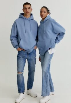 PULL & BEAR Felpa Con CappuccioLight Blue Uomo Maglieria E Felpe PUC22S0IS-K11