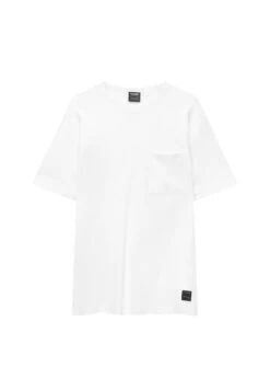 PULL & BEAR Short SleeveWith PocketT-Shirt BasicWhite Uomo T-shirt E Polo PUC22O1N4-A11 -Pull & Bear c750b6b4df79486d9985a3631f94c367