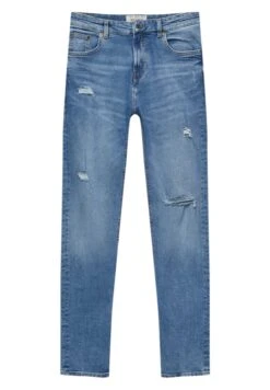 PULL & BEAR RippedJeans Slim FitBlue Denim Uomo Jeans PUC22G0OW-K11 -Pull & Bear c9bbbc49340e4a1f8586943e7dd01582