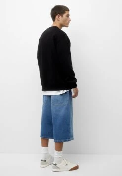 PULL & BEAR Baggy Fit Extra Wide-Leg-Bermuda - Shorts Di Jeans - Blue Denim -Pull & Bear caff136c31424530911ac1a1d3511622