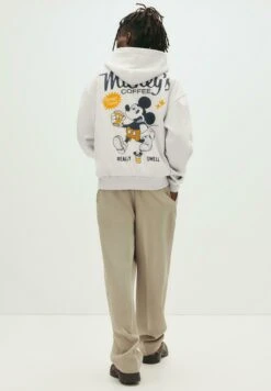 PULL & BEAR MICKEY MOUSE - Felpa Con Cappuccio - Beige