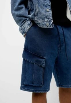 PULL & BEAR Cargo Bermuda - Shorts Di Jeans - Blue Denim -Pull & Bear ccd16c9701be43eca531914e00488562