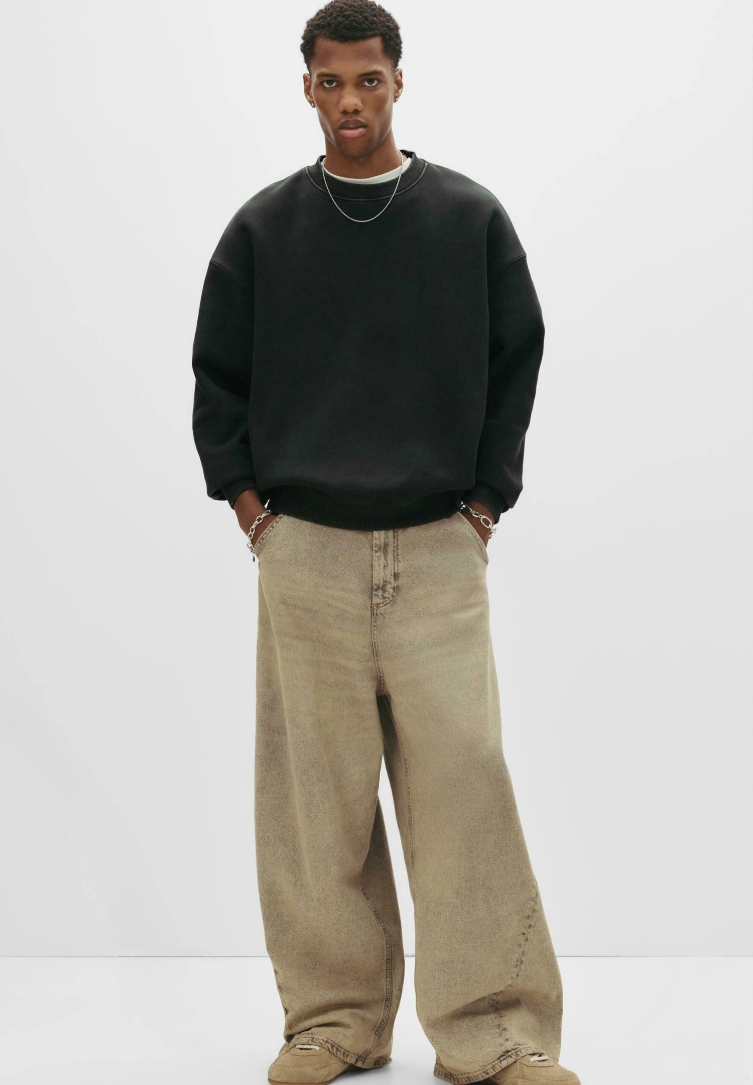 PULL & BEAR WASHED BOXY - Felpa - Dark Grey 2 PULL & BEAR WASHED BOXY - Felpa - Dark Grey - immagine 2