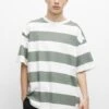PULL & BEAR Striped Short SleeveT-Shirt Con StampaGreen Uomo T-shirt E Polo PUC22O1KJ-M11