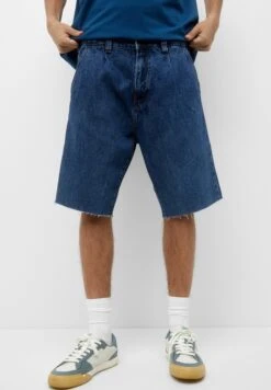 PULL & BEAR Wide-Leg With DartsBermuda Shorts Di JeansDark-Blue Denim Uomo Bermuda PUC22F0DE-K11