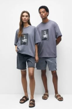 PULL & BEAR David Bowie Photo PrintT-Shirt Con StampaGrey Uomo T-shirt E Polo PUC21009D-C11