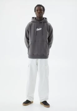 PULL & BEAR Logo - Felpa Con Cappuccio - Dark Grey -Pull & Bear d7bf99131e694b719c815543a619da01