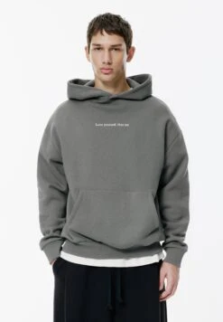 PULL & BEAR WITH SLOGAN - Felpa Con Cappuccio - Light Grey -Pull & Bear d7eb168cbf564a3ba2cbe21831eebc59