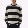 PULL & BEAR Striped Long Sleeve - Maglione - White