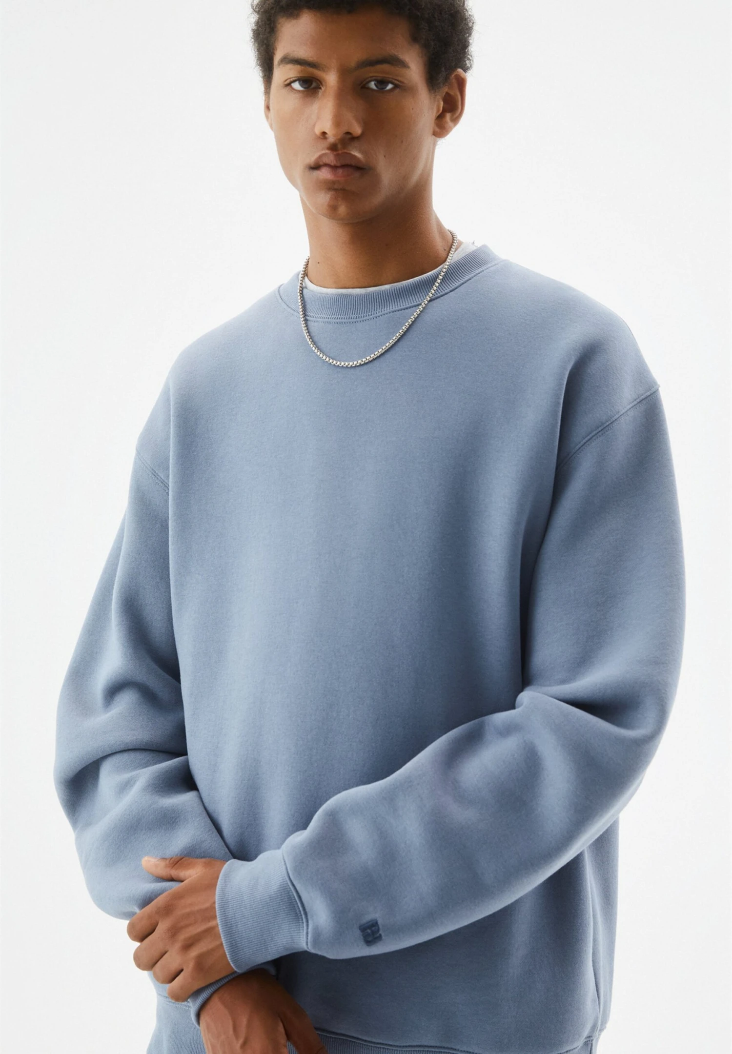 PULL & BEAR Basic Coloured Round Neck - Felpa - Blue 5 PULL & BEAR Basic Coloured Round Neck - Felpa - Blue - immagine 5