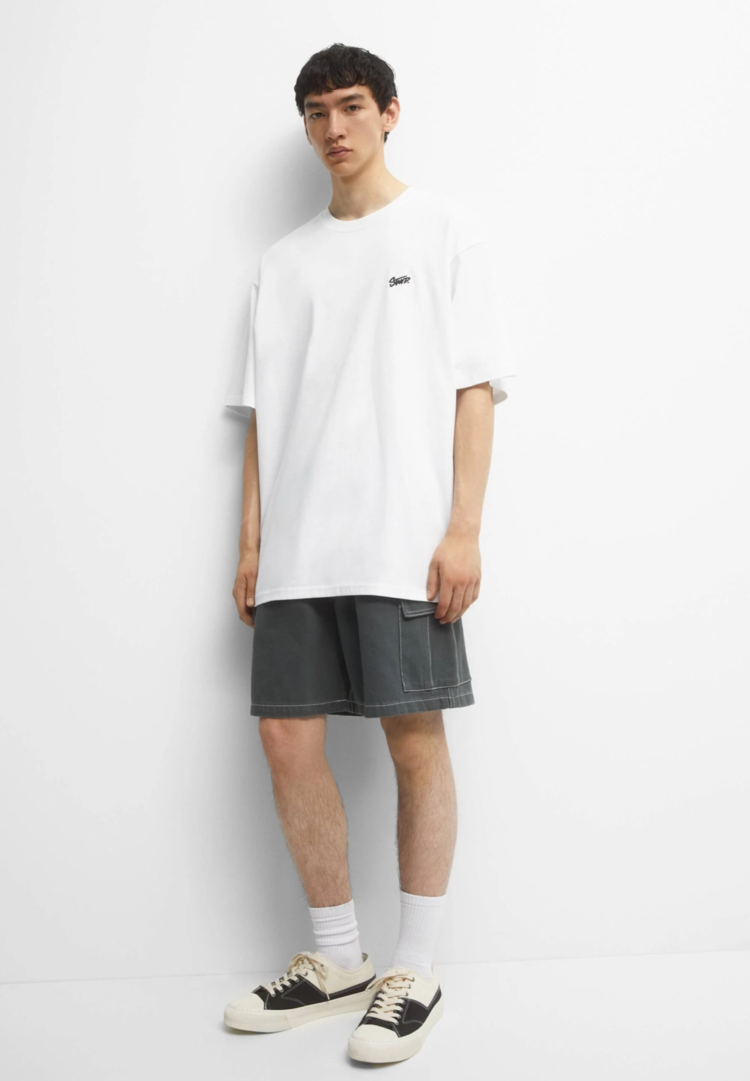 PULL & BEAR With Stwd LogoT-Shirt BasicWhite Uomo T-shirt E Polo PUC22O1NS-A11 2 PULL & BEAR With Stwd LogoT-Shirt BasicWhite Uomo T-shirt E Polo PUC22O1NS-A11 - immagine 2
