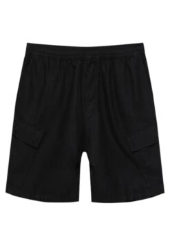 PULL & BEAR Rustic Bermuda- Shorts - Black -Pull & Bear dd032f2515b44ad393e1d3ac5a7bdeac