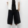 PULL & BEAR Baggy Fit Extra Wide-Leg-BermudaShorts Di JeansBlack Uomo Bermuda PUC22F0DF-Q11